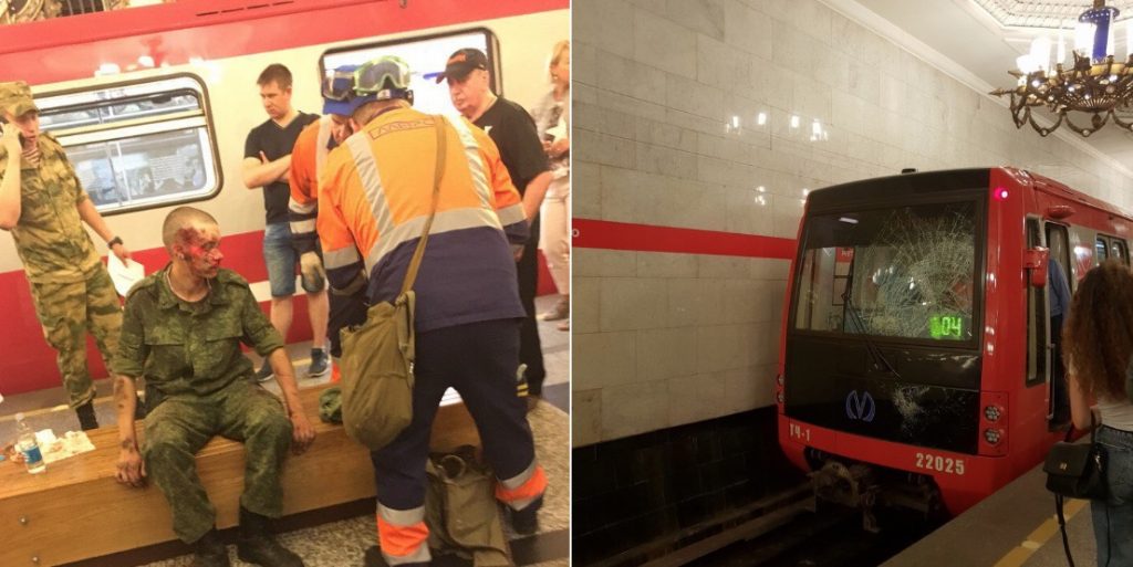 vojak prežil zrážku s metrom