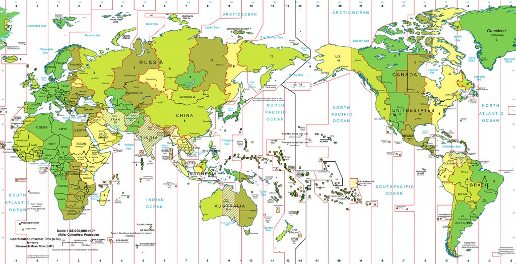 By Poulpy - Own work, based on File:Standard time zones of the world.png by TimeZonesBoy, which is itself based on the public domain map created by the CIA here, CC BY-SA 3.0, Link
